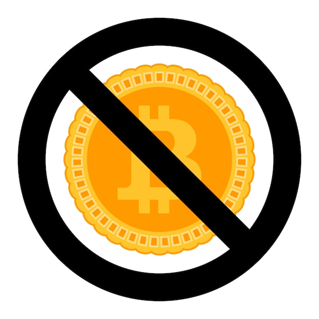 Forbidden of crypto currency symbol vector