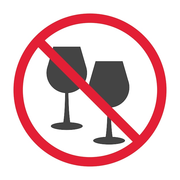 Forbidden drinking alcohol pictogram drinking alcohol red stop circle symbol no allowed drinking