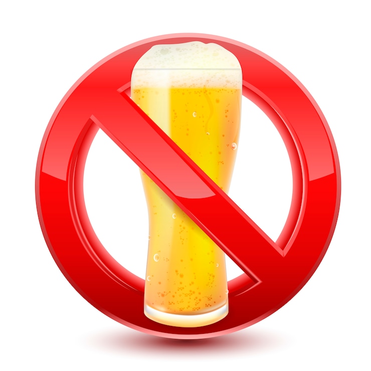 Vector forbidden no beer red sign