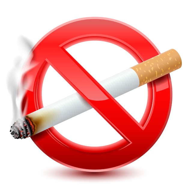 Vettore proibito segno rosso non fumatori