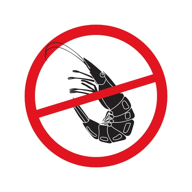 Forbidden shrimp icon Products do not contain seafood or shellfish Allergy safety