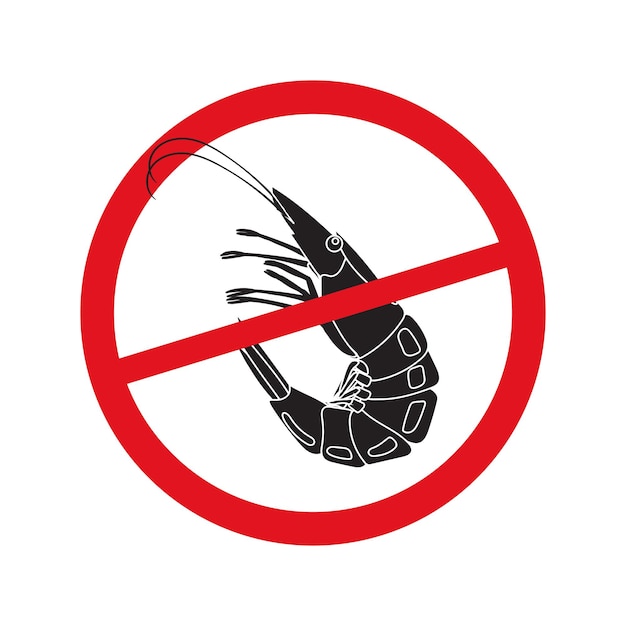 Значок «запрещенные креветки» продукты не содержат морепродуктов и моллюсков аллергическая безопасность