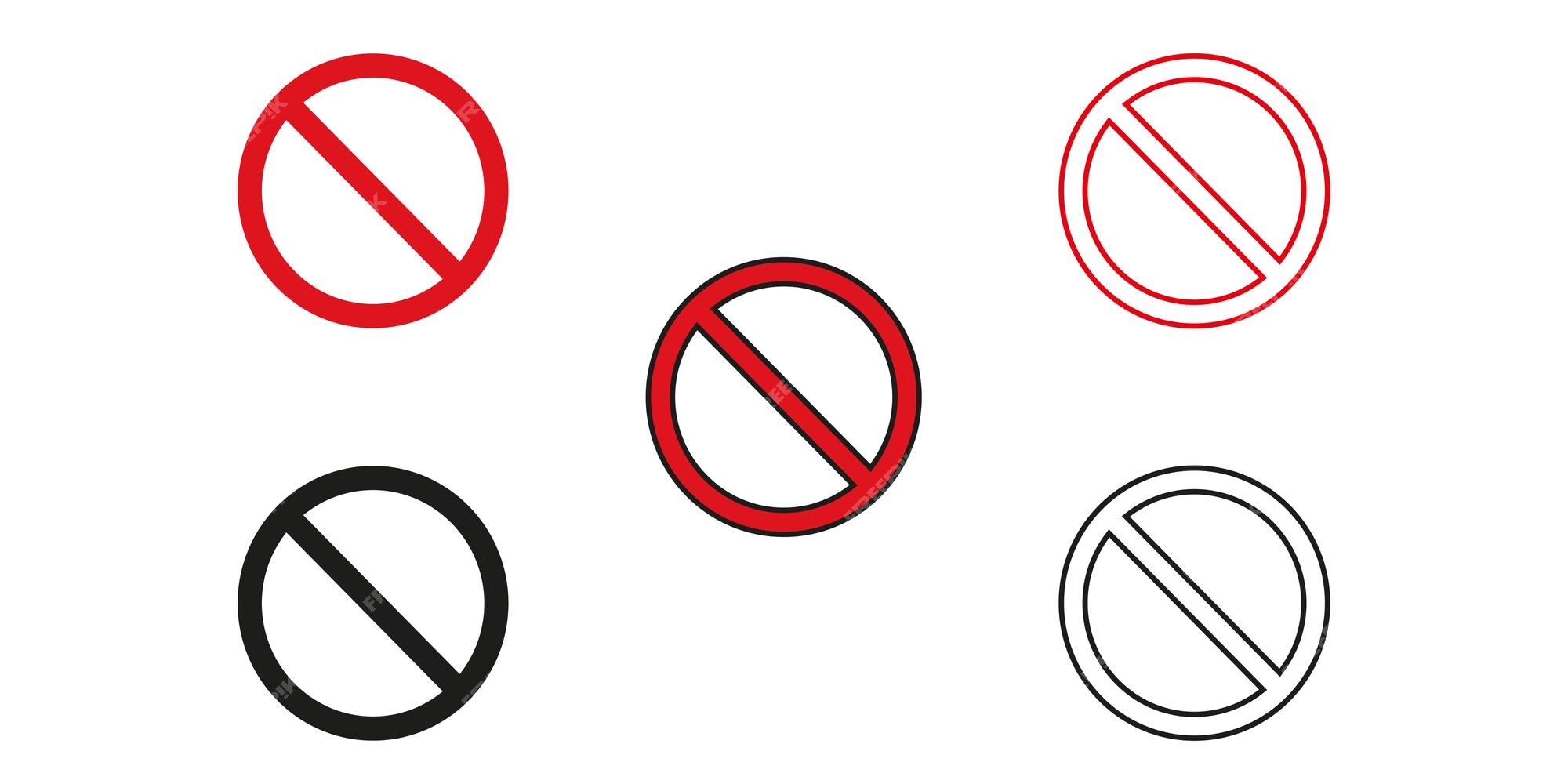 Forbidden sign. Ban icon. Red circle symbol of stop. Prohibited signal.  Vector sign Stock Vector