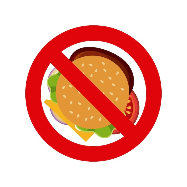 Forbidden sign with hamburger icon