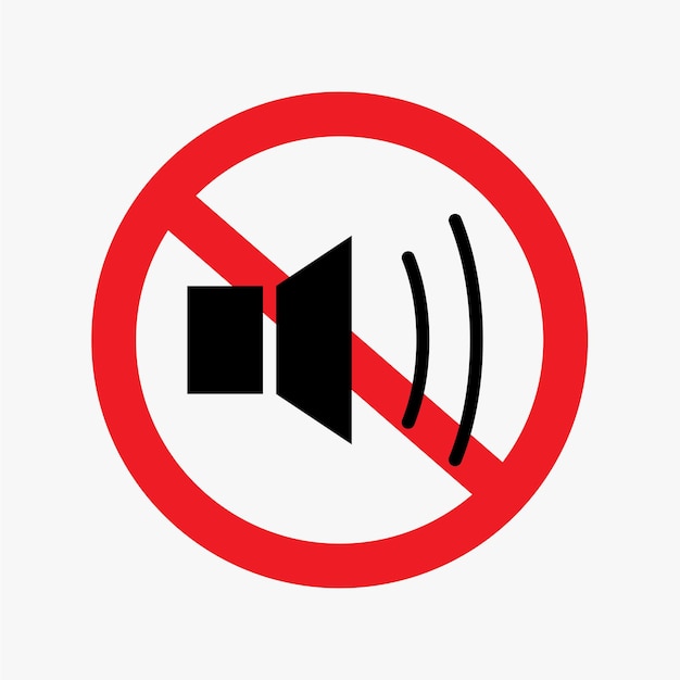 Vector forbidden sign with loudspeaker icon