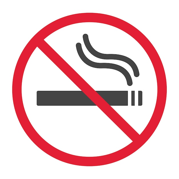 Vietato fumare l pittogramma fumo rosso stop cerchio simbolo nessun segno di fumo consentito
