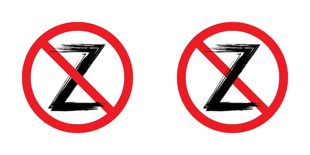 Forbidden Z symbol Stop war concept Vector illustration