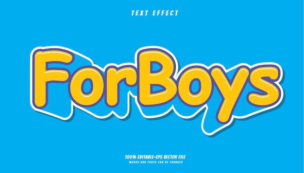 Forboys teksteffect ontwerp vector