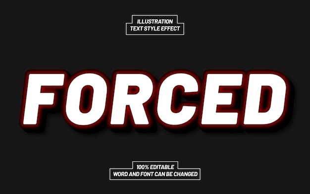 Forced 3d bold text style effect