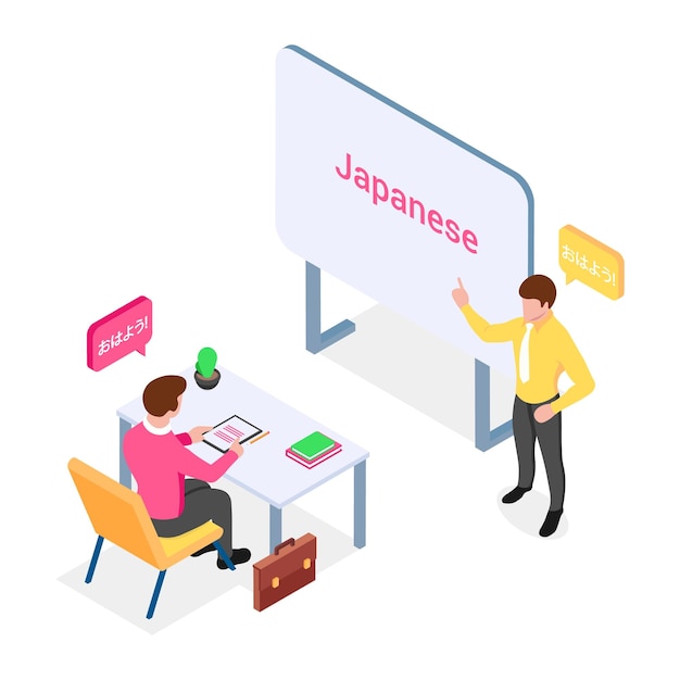 Foreign language learning class Vector illustration