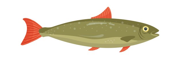 Forel vis zeevruchten pictogram vectorillustratie