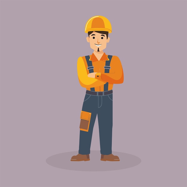 Vector foremen worker flat vector illustration 11