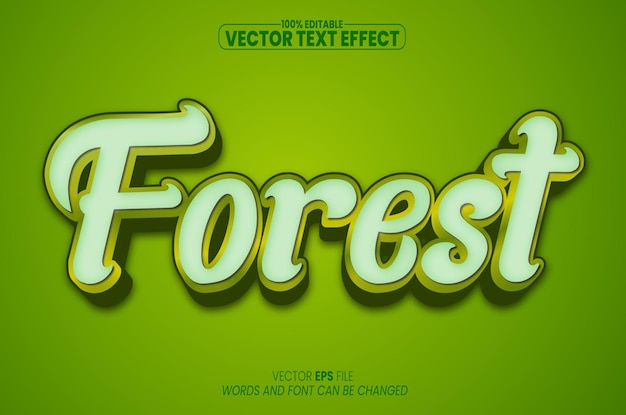 Vector forest 3d text effects vector eps file