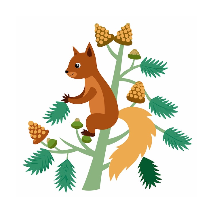 Vector forest animal vector illustration