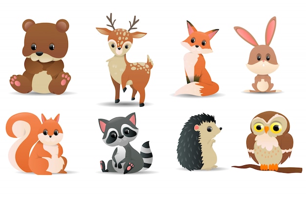 Forest animals set. Forest symbols