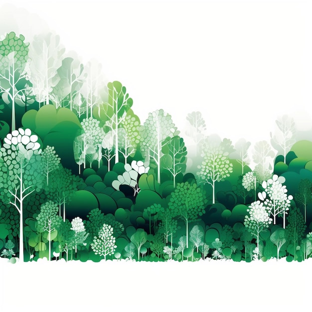 Vector forest background vector