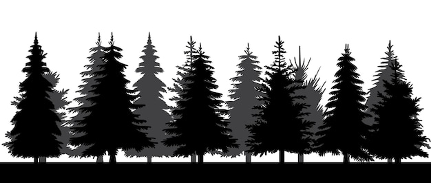 Forest black silhouette design isolated vector