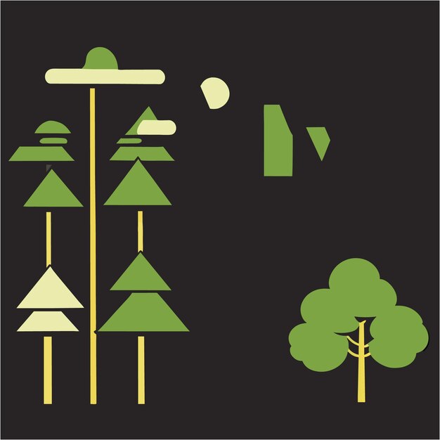 Vector forest and botanical splendor in silhouettes graphic design brilliance