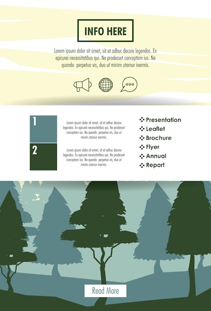 Brochure della foresta infografica