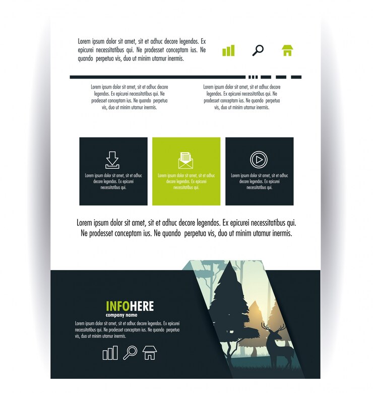 Vector 숲 브로슈어 infographic