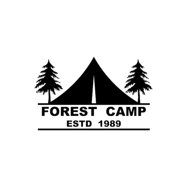 Forest Camp 로고 디자인 야외 로고 모험 로고 템플릿