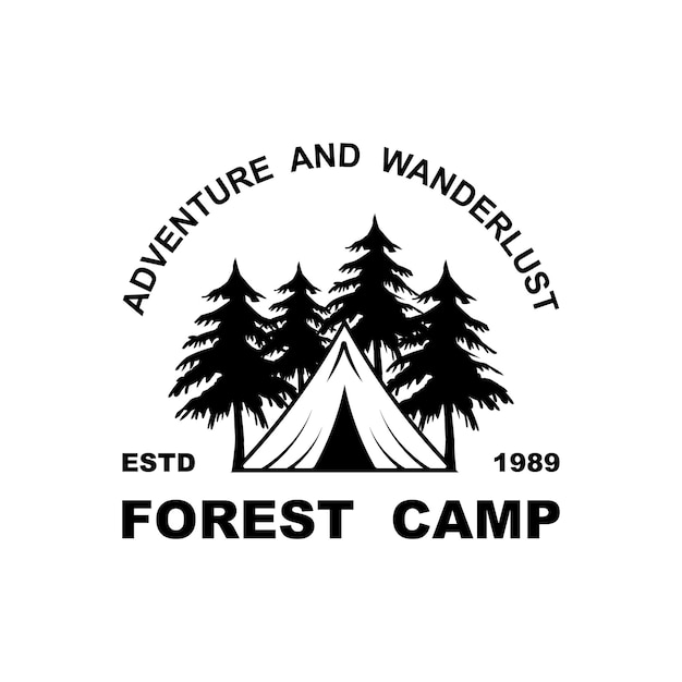 Дизайн логотипа Forest Camp Открытый логотип Шаблон логотипа Adventure