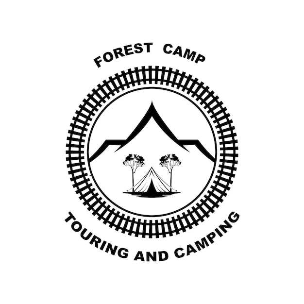 Forest Camp 로고 디자인 야외 로고 모험 로고 템플릿