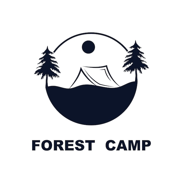 Forest Camp 로고 디자인 야외 로고 모험 로고 템플릿