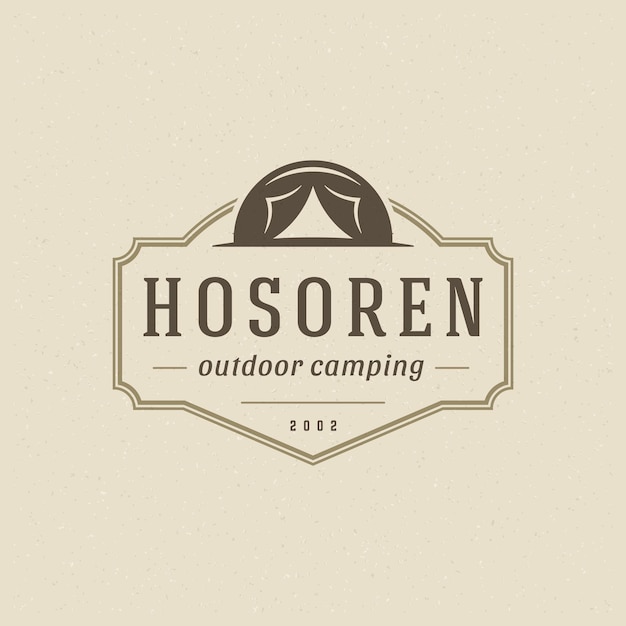 Vector forest camping logo emblem vector illustration