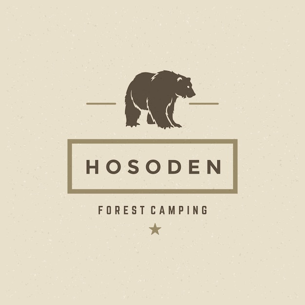 Forest camping logo emblem vector illustration