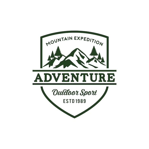 forest camping logo emblem vector summer camping illustration mountains
