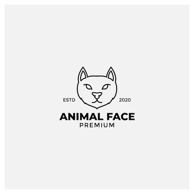 Forest cat or wildcat  line modern logo design