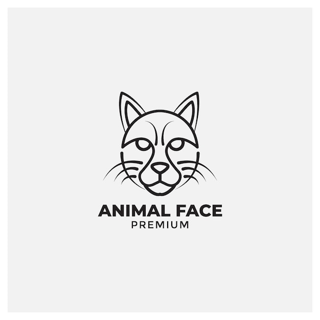 Лесной кот или линия дикой кошки современный дизайн логотипа