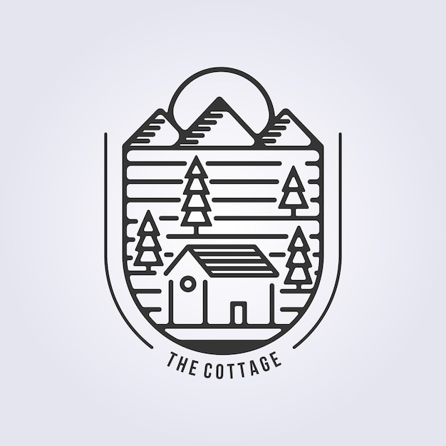 Vector the forest cottage logo vector illustration template icon symbol design