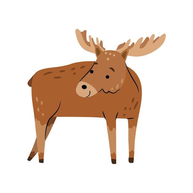 Forest deer cartoon animal with antlers