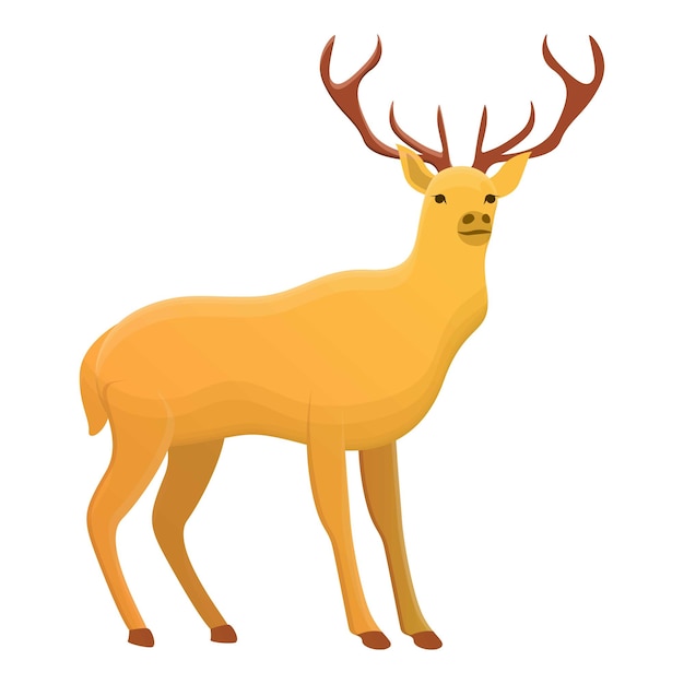Икона лесного оленя Карикатура на векторную икону лесного оленя для веб-дизайна, изолированная на белом фоне