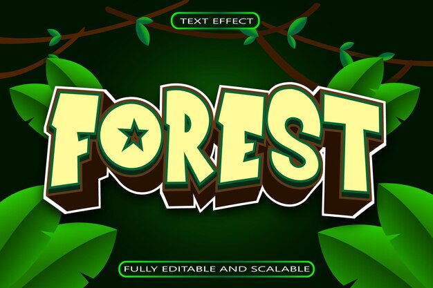 Forest editable text effect 3 dimension modern style