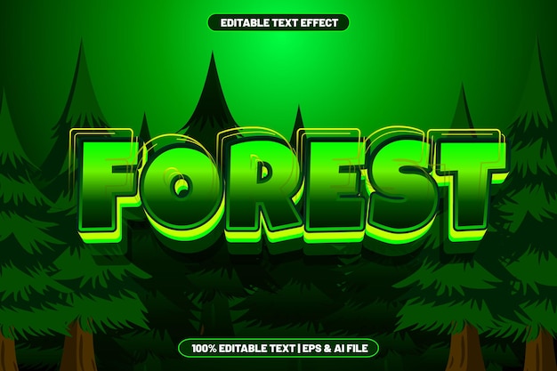 Forest editable text effect emboss style