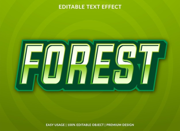 ビジネスのロゴとブランドのための森の編集可能なテキスト効果テンプレートの使用
