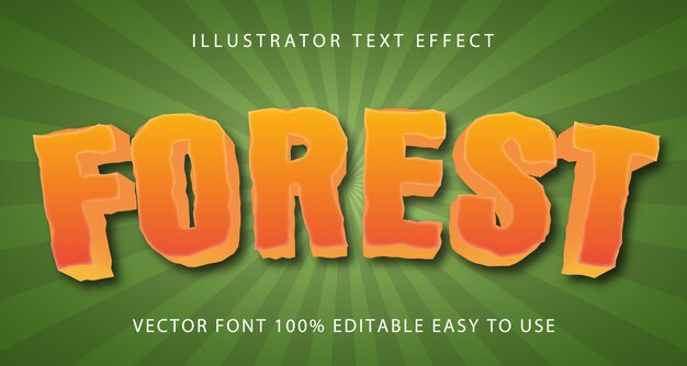 Vector forest  editable text effect