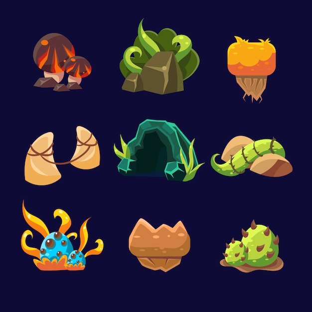 Forest Elements for Game. Set