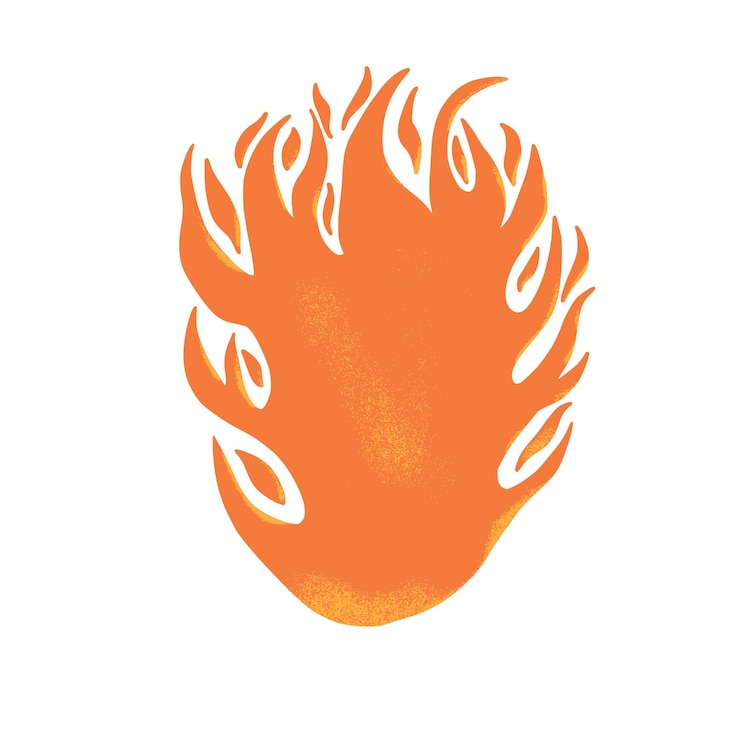 Vector forest fire concept wildfire sign vector design