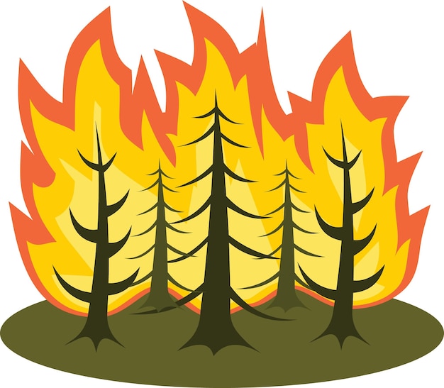 Vector forest fire vector graphics isolated background