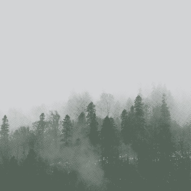 霧の中の森 ベクトルイラスト グランジの背景