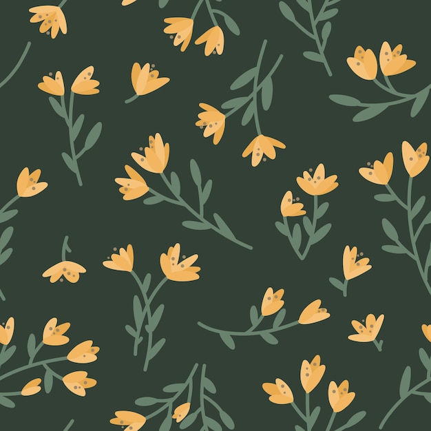 Forest and garden flowers pattern