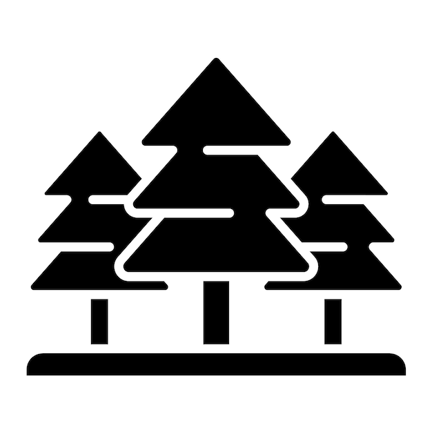 Vector forest glyph solid black illustration