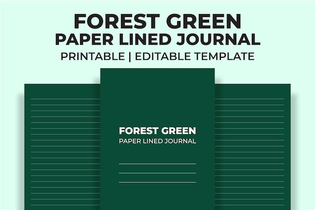 Forest Green Paper Lined Journal KDP Interior