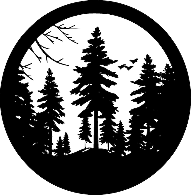 Forest High Quality Vector Logo Vector illustratie ideaal voor Tshirt grafiek