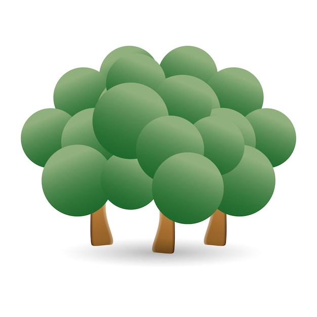 야외 레크리에이션 컬렉션에서 숲 아이콘 3d 그림 웹 디자인 템플릿 infographics 등을 위한 크리에이 티브 숲 3d 아이콘