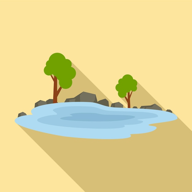 Vector forest lake icon flat illustration of forest lake vector icon for web design